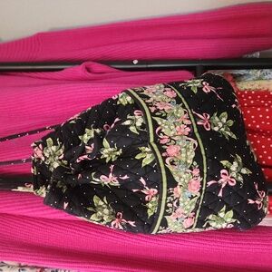 Vera Bradley Quilted Drawstring Backpack Pink NEW HOPE PRINT Coquette bow